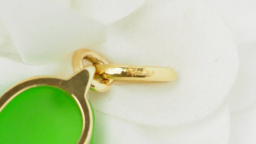 Pendentif POMELLATO - Pendentif Or Cœur pâte de verre verte 58 Facettes 32436