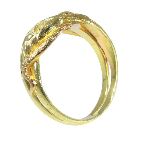 Bague 63 L'élégance de la nature : la bague serpent symbolique de 1900 58 Facettes 23107-0044