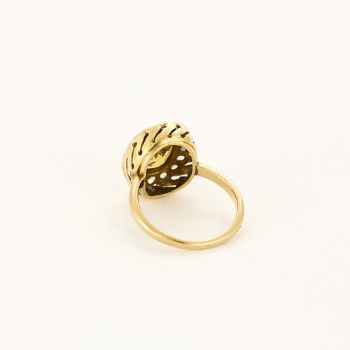 Bague 52 Bague or jaune et blanc, saphir jaune et diamants 58 Facettes B250159