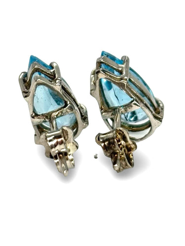 Boucles d'oreilles Boucles d'oreilles platine 950 et topaze 58 Facettes 1222