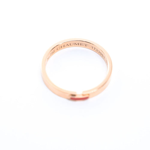 Bague 57 CHAUMET - Bague liens or jaune et émail rouge 58 Facettes 87263