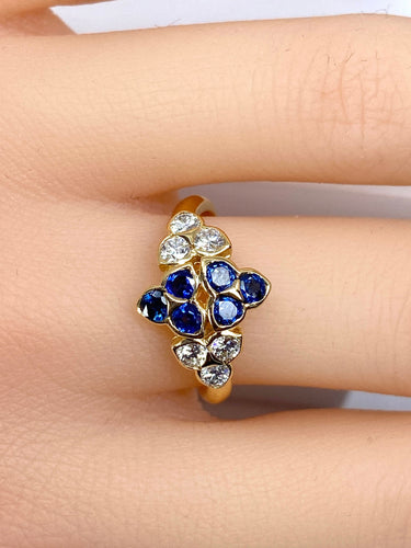 Bague 51 Mauboussin - Bague en or jaune 18 carats et saphirs et diamants 58 Facettes AB670