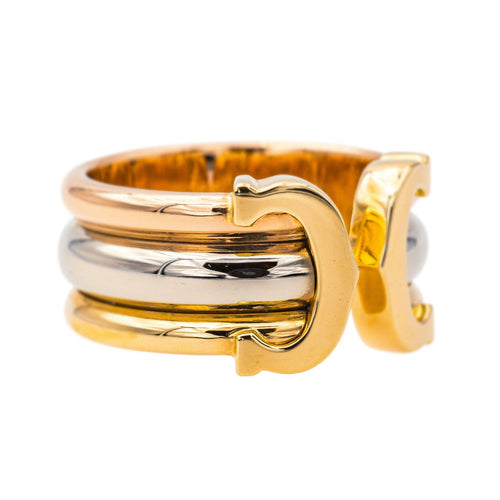 Bague 51 Cartier Bague Double C Or jaune, Or rose, Or blanc 58 Facettes 4379215RV