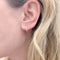 Boucles d'oreilles Paire de petites créoles en or rose, diamants. 58 Facettes 34292