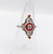 Bague 51 Bague marquise Art déco en platine, diamants taille ancienne et rubis synthétiques 58 Facettes A06548