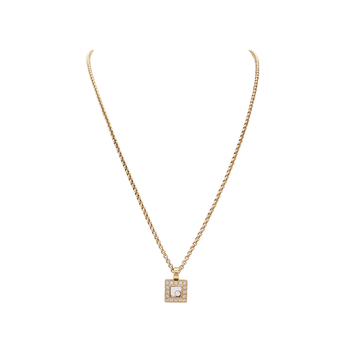 Collier Collier Chopard, "Happy Square Diamond", or jaune, diamant. 58 Facettes 34452