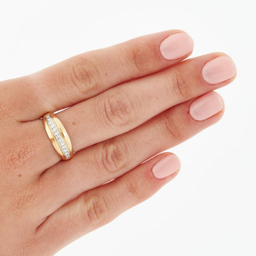 Bague 54 BAGUE DIAMANTS 2 OR 18 CARATS 58 Facettes RÉF 5023/18
