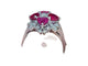 Bague 57 Bague en or blanc 4  rubis taillés en coeur  et pavage de diamants 58 Facettes 7825 A