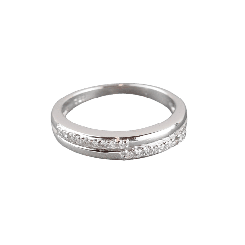 Bague 55 Bague - Bague en or blanc 18 carats et diamants taille brillant 58 Facettes 131366E