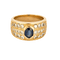 Bague 54,5 Bague en or jaune, saphir et diamants 58 Facettes ALB1953