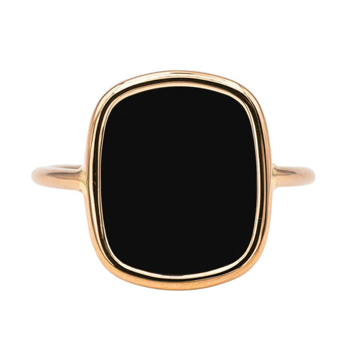 Bague 54 Ginette NY Bague Antique Ring Or rose Onyx 58 Facettes 4098656RV