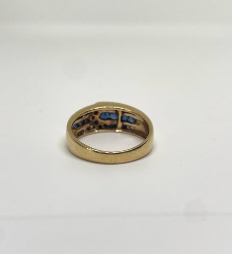 Bague 49 Bague or jaune saphirs et diamants 58 Facettes