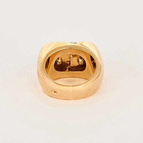 Bague 55 Bague or jaune, émeraude et diamants 58 Facettes CAN1077