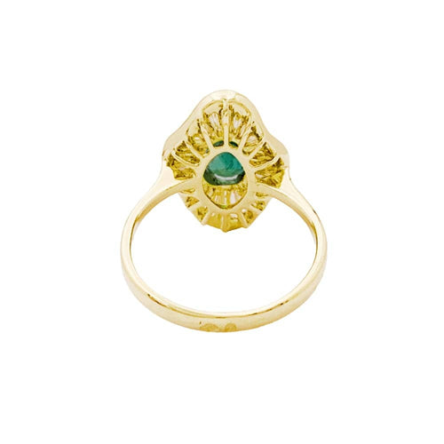 Bague 52 Bague "Jupe", or jaune, diamants, émeraude. 58 Facettes 35221
