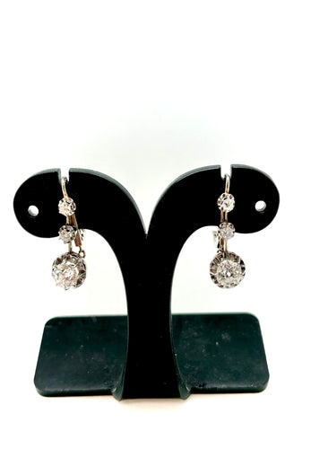 Boucles d'oreilles Bouucles d'oreilles dormeuses platine diamants 58 Facettes M8616