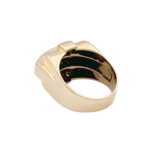 Bague 52 Bague Tank en or jaune, platine, diamants 58 Facettes 34444