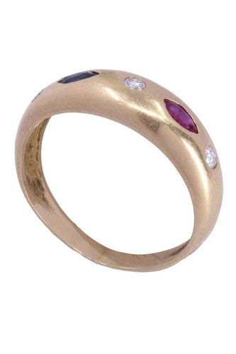 Bague Bague Jonc - Rubis, saphir et diamants 58 Facettes 082811