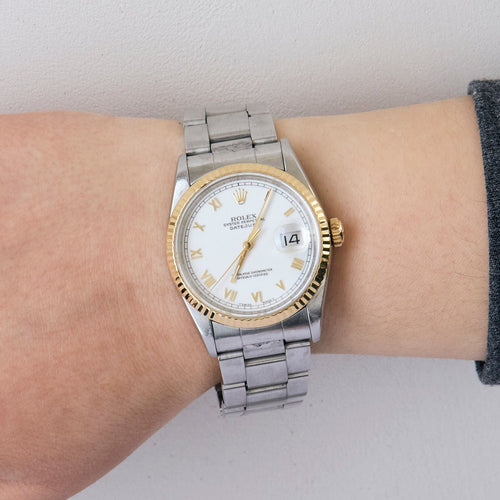 Montre ROLEX - Oyster Perpetual Datejuste - Ref 16233 - Montre or et acier 58 Facettes 240767