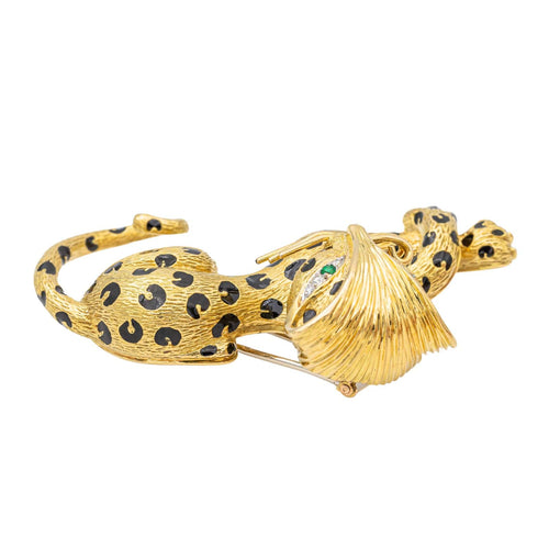 Broche Fred Broche Ombre Féline Or jaune Diamant, Emeraude 58 Facettes 2973901CN