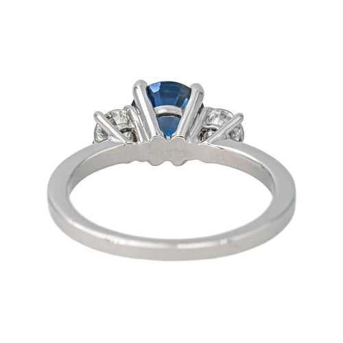 Bague 54 Bague Or blanc Saphir, Diamant 58 Facettes 4170179CN