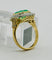 Bague 53 Bague en or jaune et platine avec une émeraude et des diamants 58 Facettes 50323