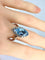 Bague Bague en or blanc 18 carats, aigue marine et 18 diamants 58 Facettes AB389