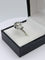 Bague 57 Bague Art Déco octogonale en or gris sertie de diamants et saphirs 58 Facettes