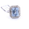 Bague 55 BAGUE EN OR BLANC 18 KT - AIGUE-MARINE ET DIAMANTS - ART DÉCO' 58 Facettes