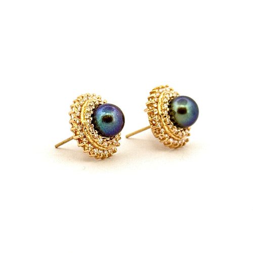 Boucles d'oreilles Boucles d’oreilles or, diamants, perles de Tahiti 58 Facettes