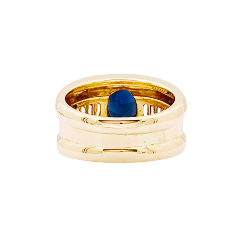 Bague 59 Bague or jaune, saphir et diamants. 58 Facettes 35222