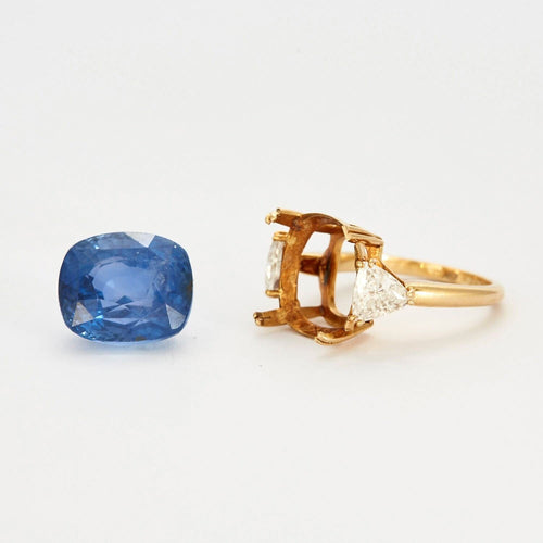 Bague BOUCHERON - Bague Saphir de Ceylan, or jaune et diamants 58 Facettes