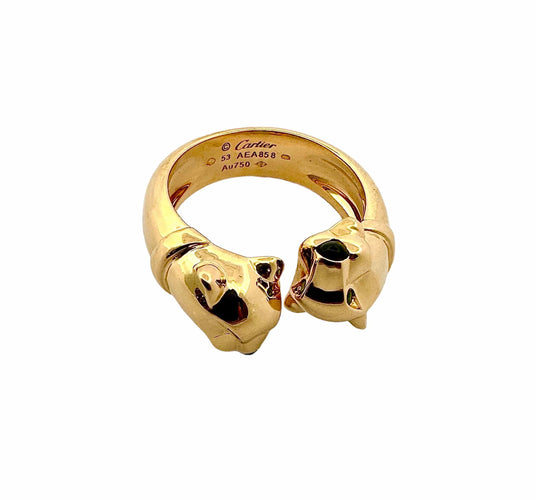 Bague Cartier - Bague Panthère or jaune émeraudes et onyx 58 Facettes