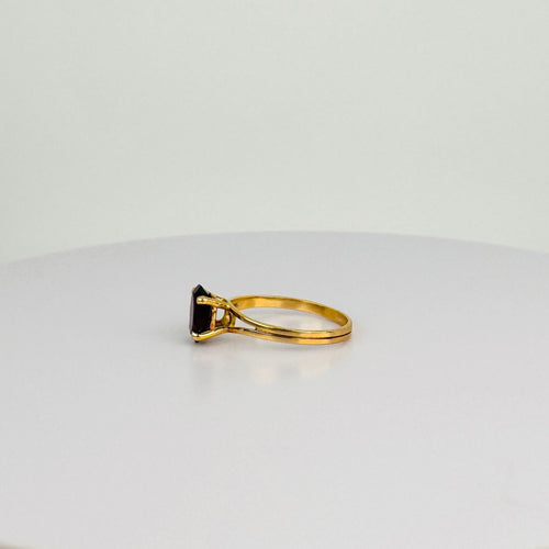 Bague Bague solitaire en or jaune, grenat 3 carats 58 Facettes 2508017