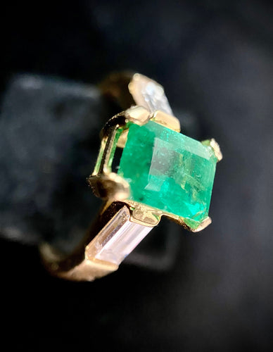 Bague 53 Bague or jaune émeraude 58 Facettes