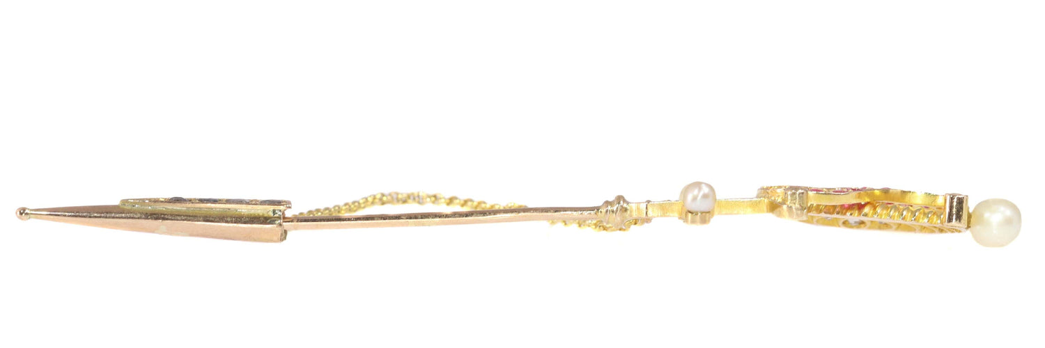 Montre Épingle en or antique en forme d'épée ornée de bijoux 58 Facettes 21092-0169