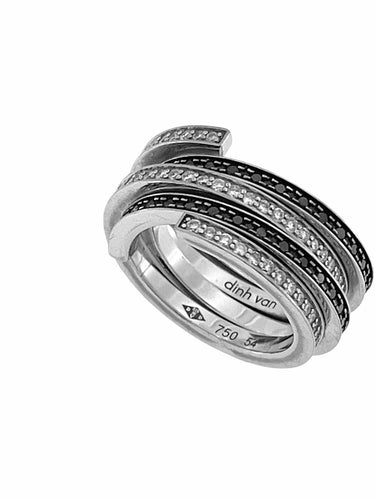 Bague 51 DINH VAN - Deux bagues "spirales" or blanc diamants 58 Facettes