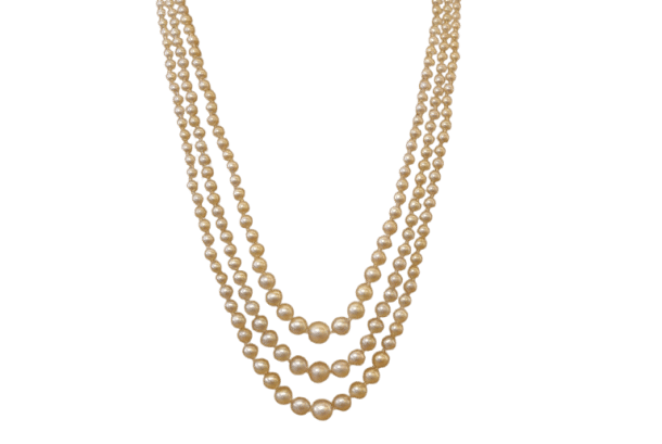 Collier perles de culture et fermoir en diamants 58 Facettes