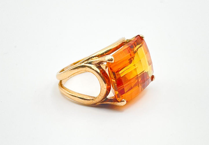 Bague Bague cocktail saphir jaune 58 Facettes