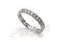 Bague 51 Alliance américaine Art Déco en or blanc 18 carats sertie de diamants old cut 58 Facettes B782