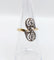 Bague 51 Bague toi et moi antique or jaune, diamants, monture à enroulement (circa 1900) 58 Facettes A05284
