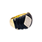 Bague 53 Bague bandeau en or jaune, diamants et onyx. 58 Facettes 34717