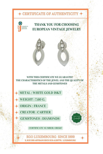Boucles d'oreilles Cartier Boucles d'Oreilles Diadea Or Blanc et Diamants 58 Facettes