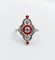 Bague 51 Bague marquise Art déco en platine, diamants taille ancienne et rubis synthétiques 58 Facettes A06548