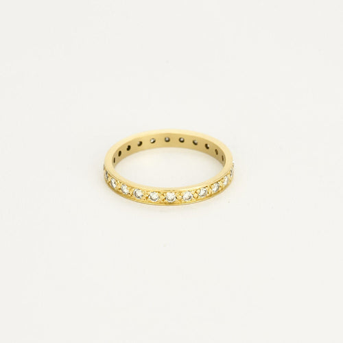Bague 58,5 Alliance américaine en or jaune et diamants 58 Facettes TOU1500X3