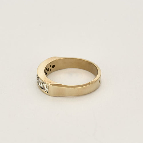 Bague 59,5 Demie alliance or jaune et diamants 58 Facettes DAX0081