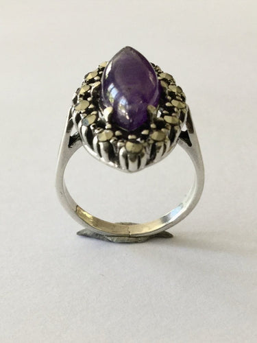 Bague 54 Bague Améthyste, quartz & marcassites 58 Facettes 602317