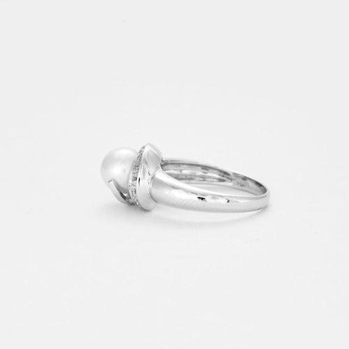 Bague 54 Bague perle et diamants 58 Facettes 2496