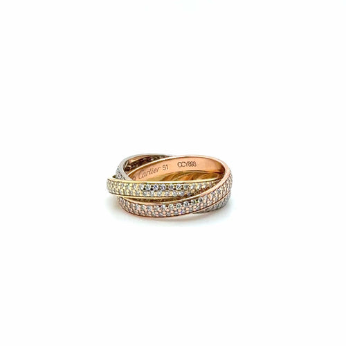 Bague 51 Cartier - Bague Trinity - Petit modèle - Pavée Diamants 58 Facettes 1.0000818/1