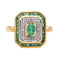 Bague 54 Bague Or jaune, Or blanc Emeraude, Diamant 58 Facettes 4098655RV