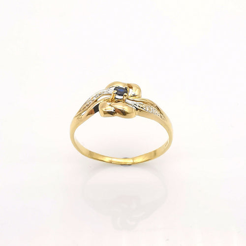 Bague 57 Bague florale or et saphir 58 Facettes